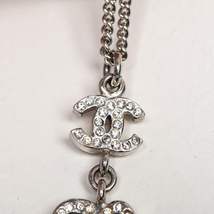 Chanel Crystal CC Camellia Necklace Silver 6 of 8