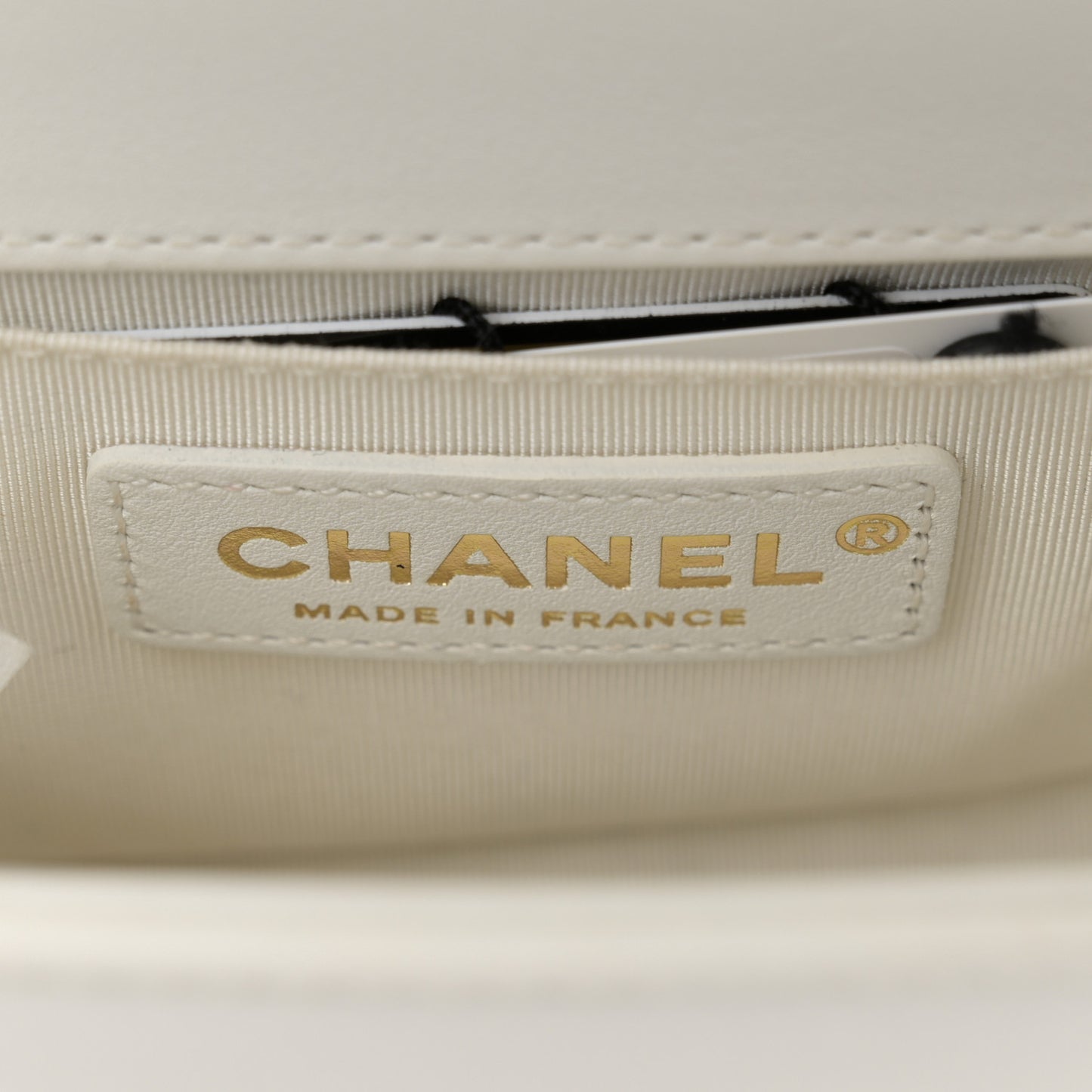 Lambskin Quilted Small Boy Flap White