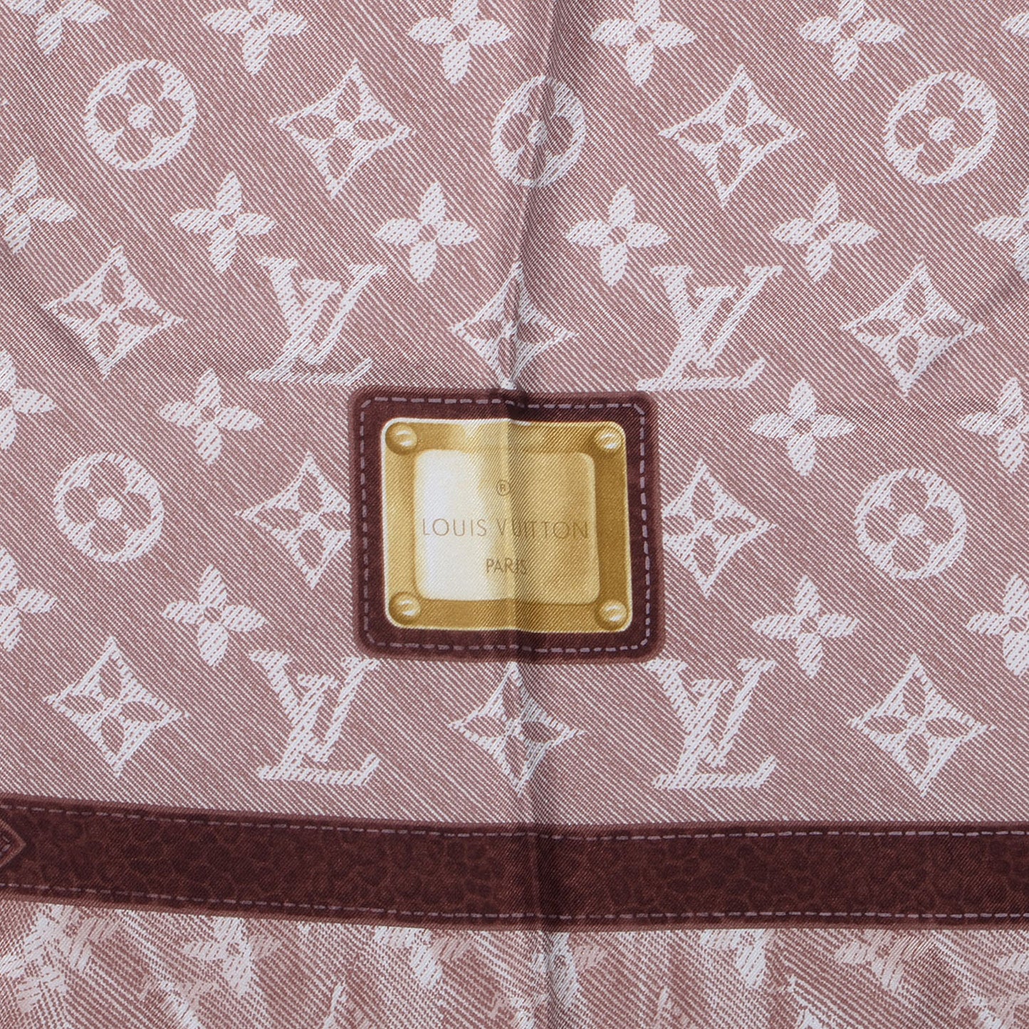 Silk Monogram New Denim Bandana Scarf Rose Pale