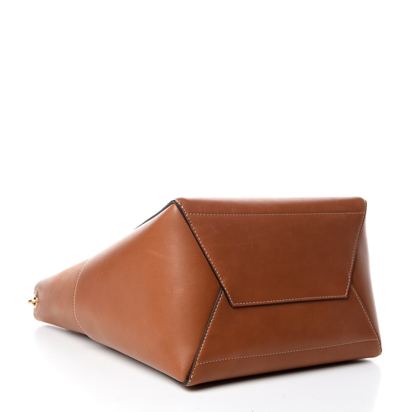 Natural Calfskin Sangle Bucket Bag Tan