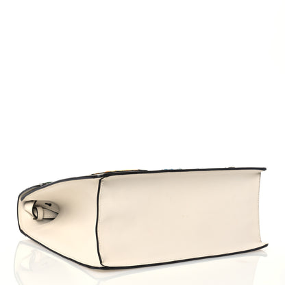 Gucci Calfskin Floral Medium Sylvie Top Handle Bag Off White 4 of 17