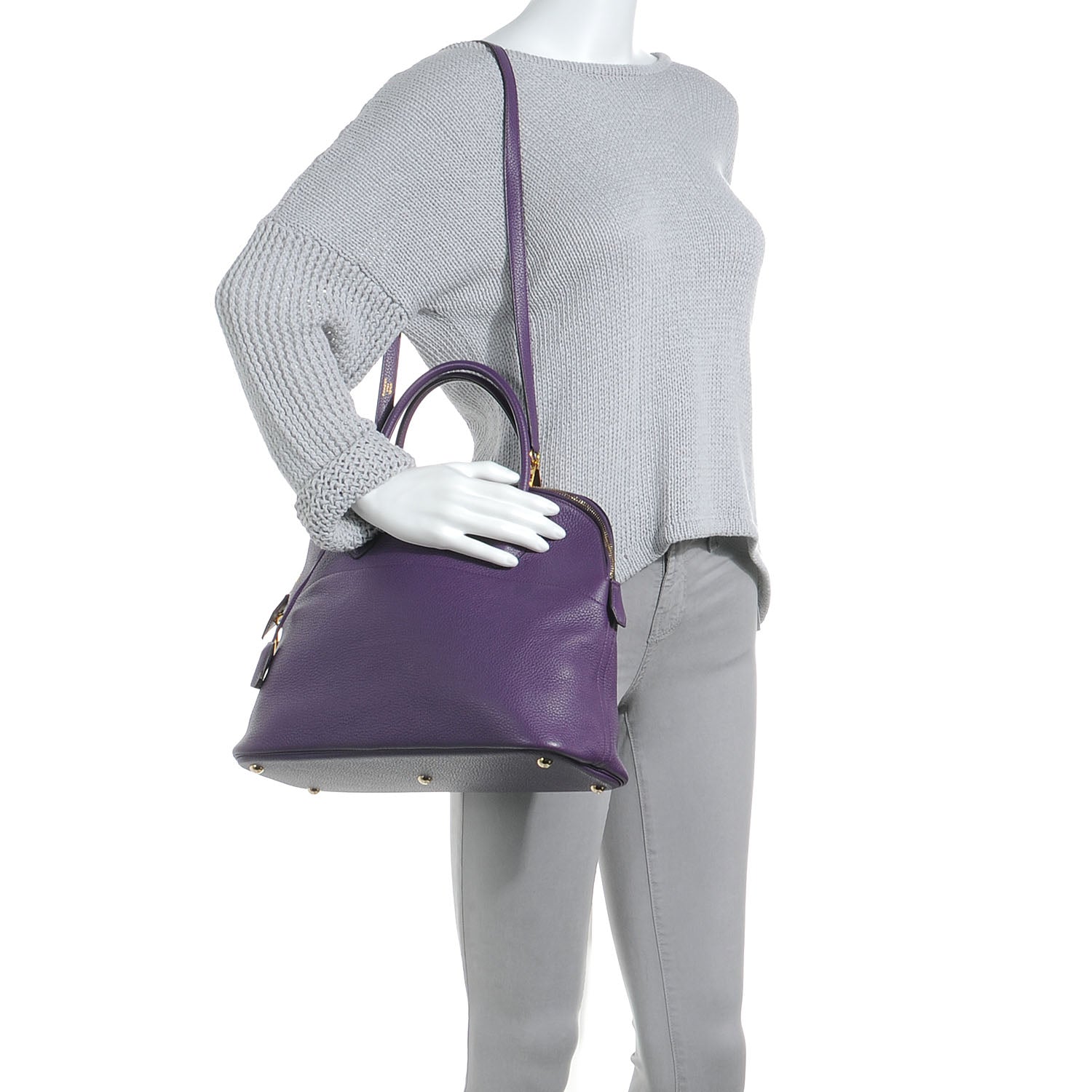 Hermes Taurillon Clemence Bolide 35 Ultraviolet 2 of 9