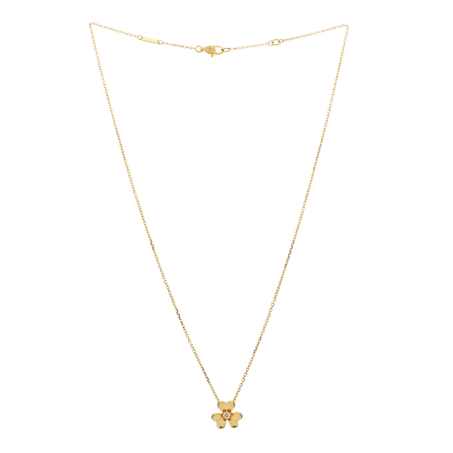 18K Yellow Gold Diamond Mini Frivole Pendant Necklace