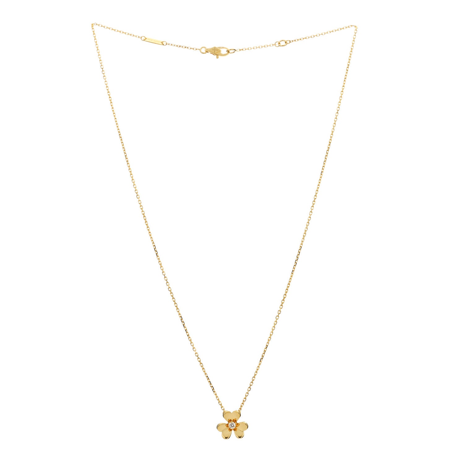 Van Cleef & Arpels 18K Yellow Gold Diamond Mini Frivole Pendant Necklace 3 of 6
