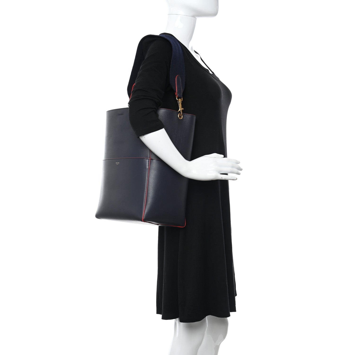 Celine Supersoft Calfskin Sangle Bucket Bag Navy 2 of 11
