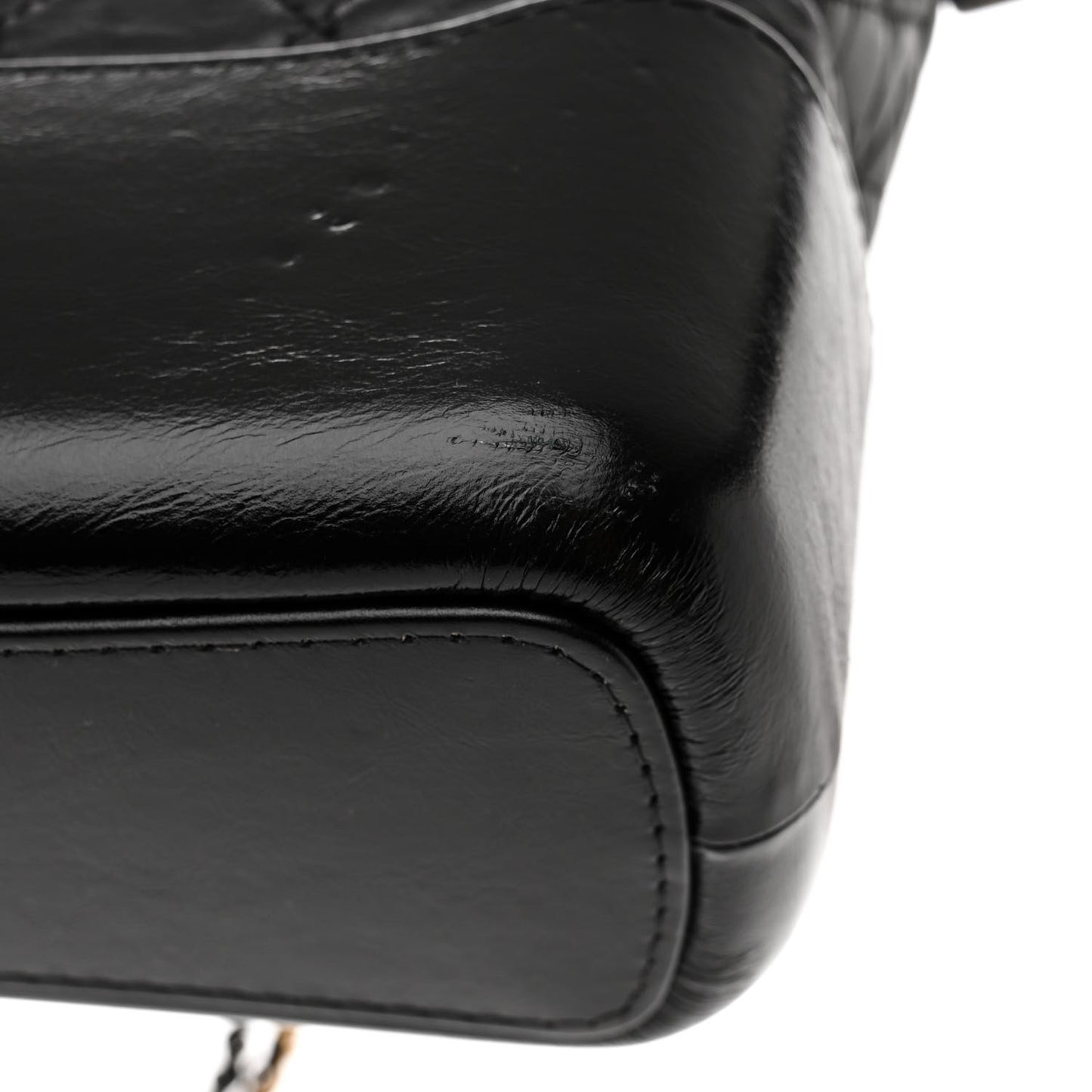 Aged Calfskin Quilted Medium Gabrielle Hobo Black