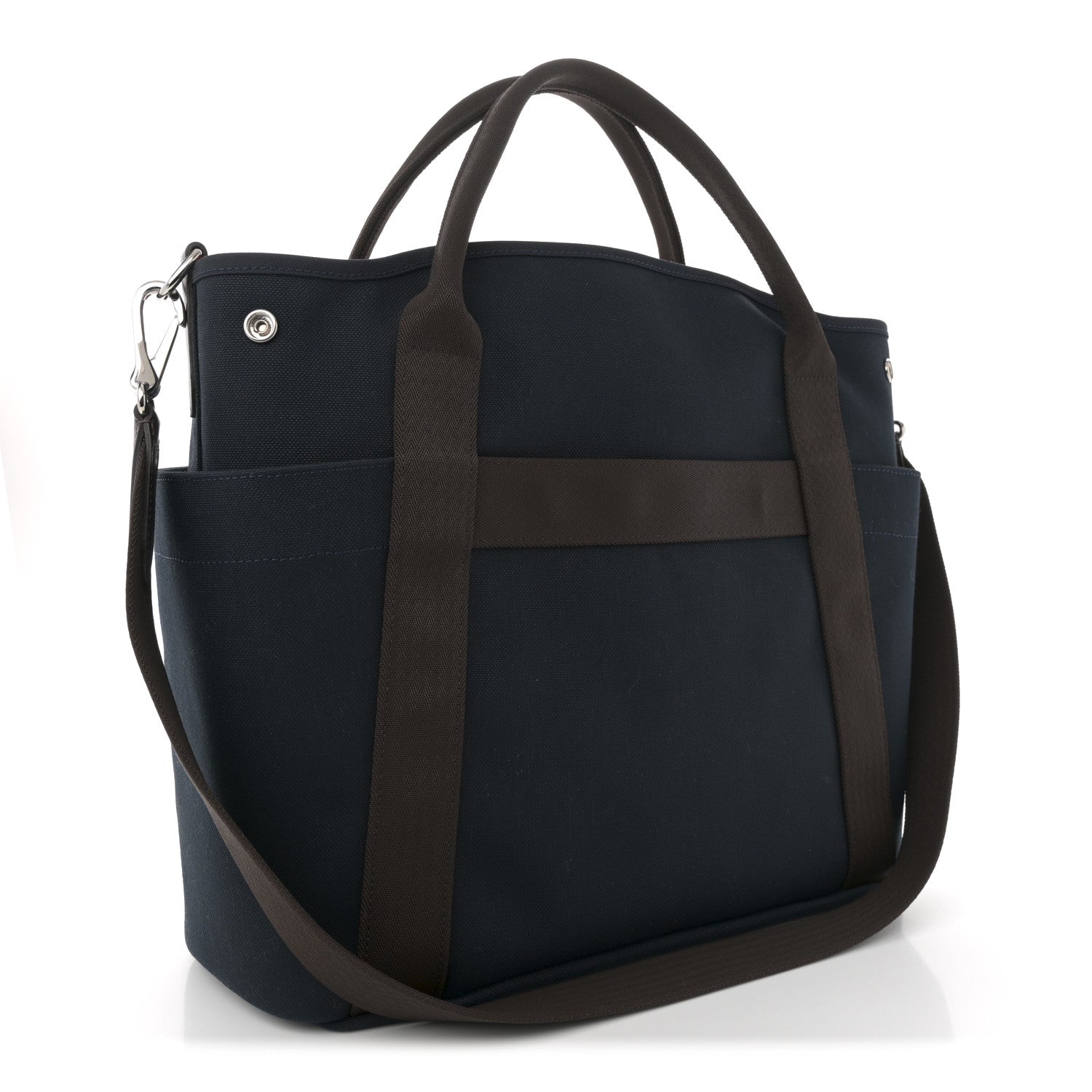 Hermes Toile Sac De Pansage Groom Bleu Navy Feu 3 of 10