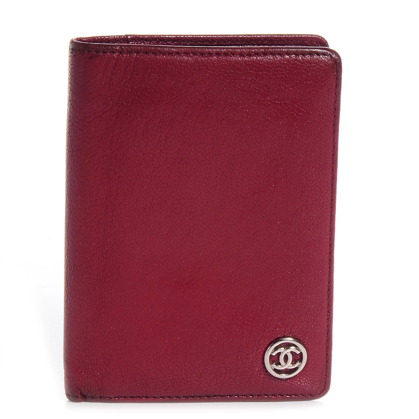 Goatskin CC ID Compact Wallet Red