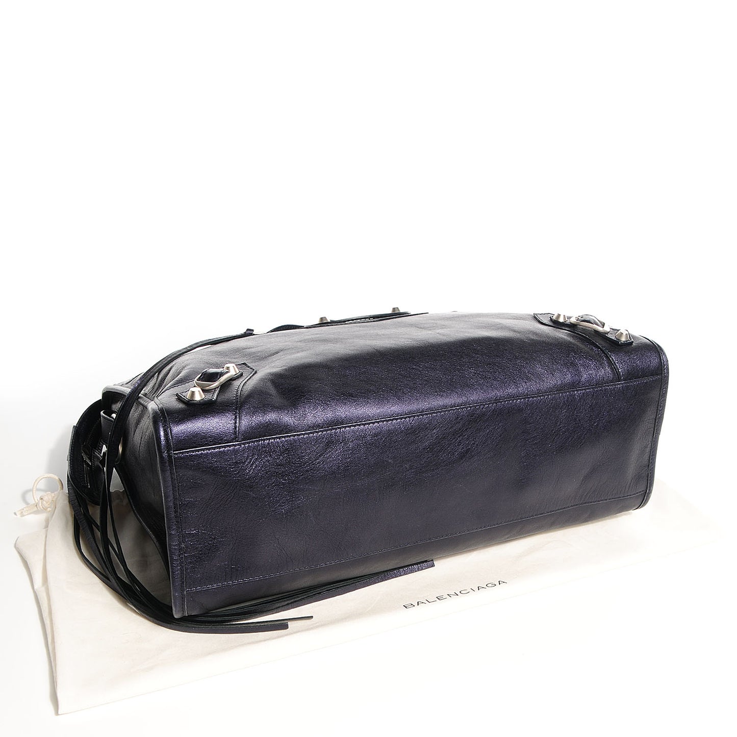 Metallic Agneau Classic Silver Hardware City Dark Purple