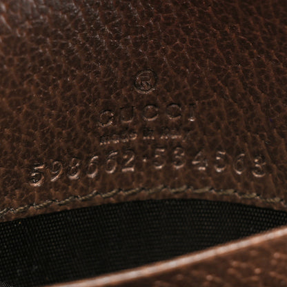 Gucci GG Supreme Monogram Textured Calfskin Web Ophidia Card Case Wallet Beige Ebony New Acero 8 of 9
