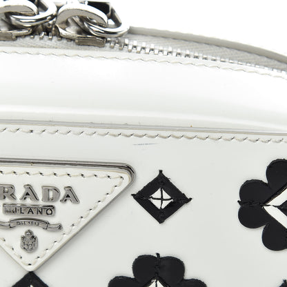 Prada Spazzolato Floral Crossbody White Black 11 of 13