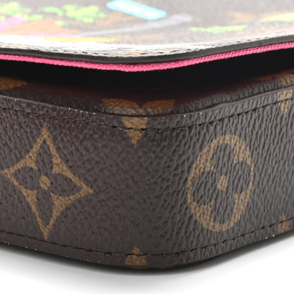 Louis Vuitton Monogram 2021 Christmas Animation Hollywood Pochette Felicie Chain Wallet Fuchsia 10 of 11