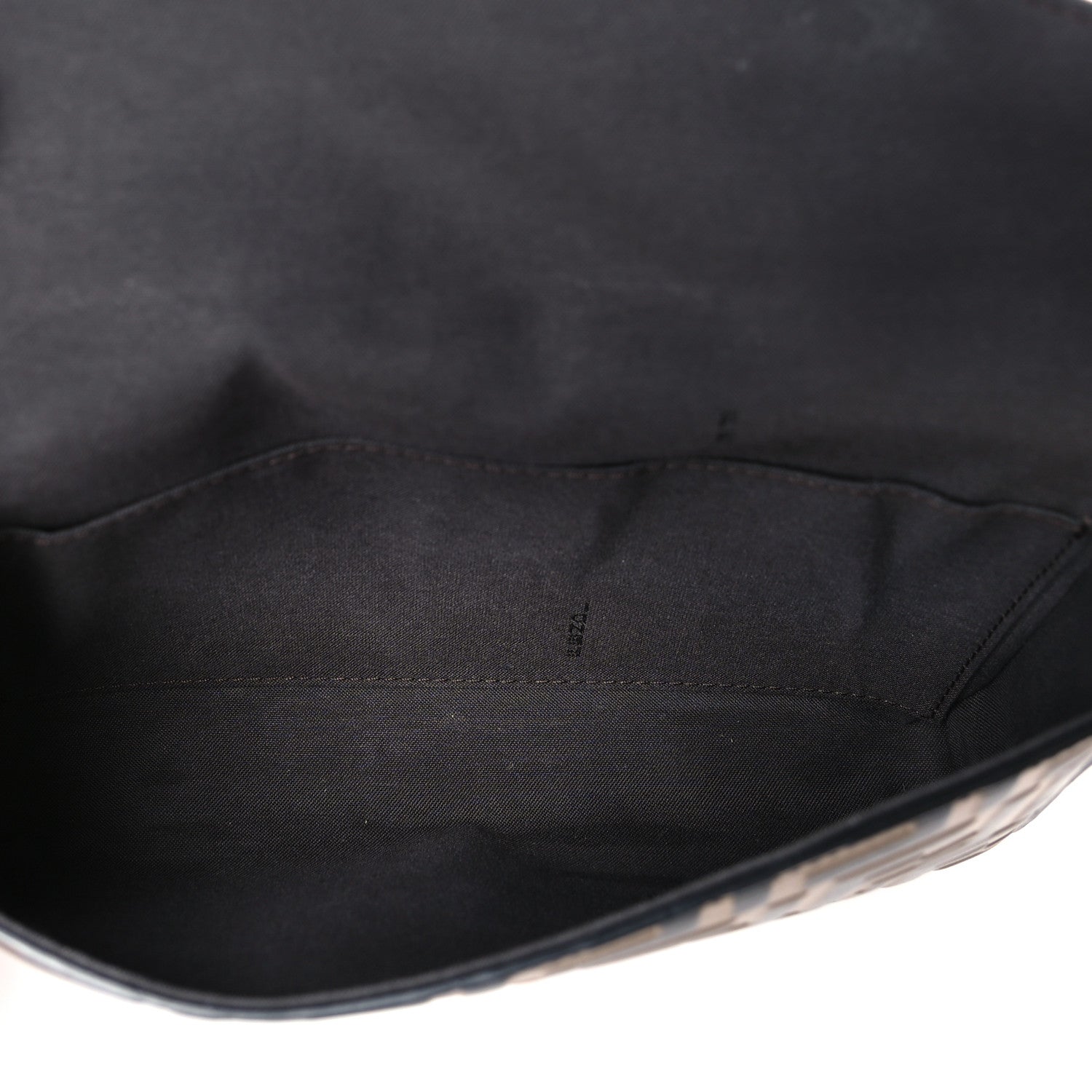 Fendi Vitello Soft F is Fendi Bi-Color FF 1974 Embossed Envelope Wallet On Chain with Pouches Maya Black 6 of 10