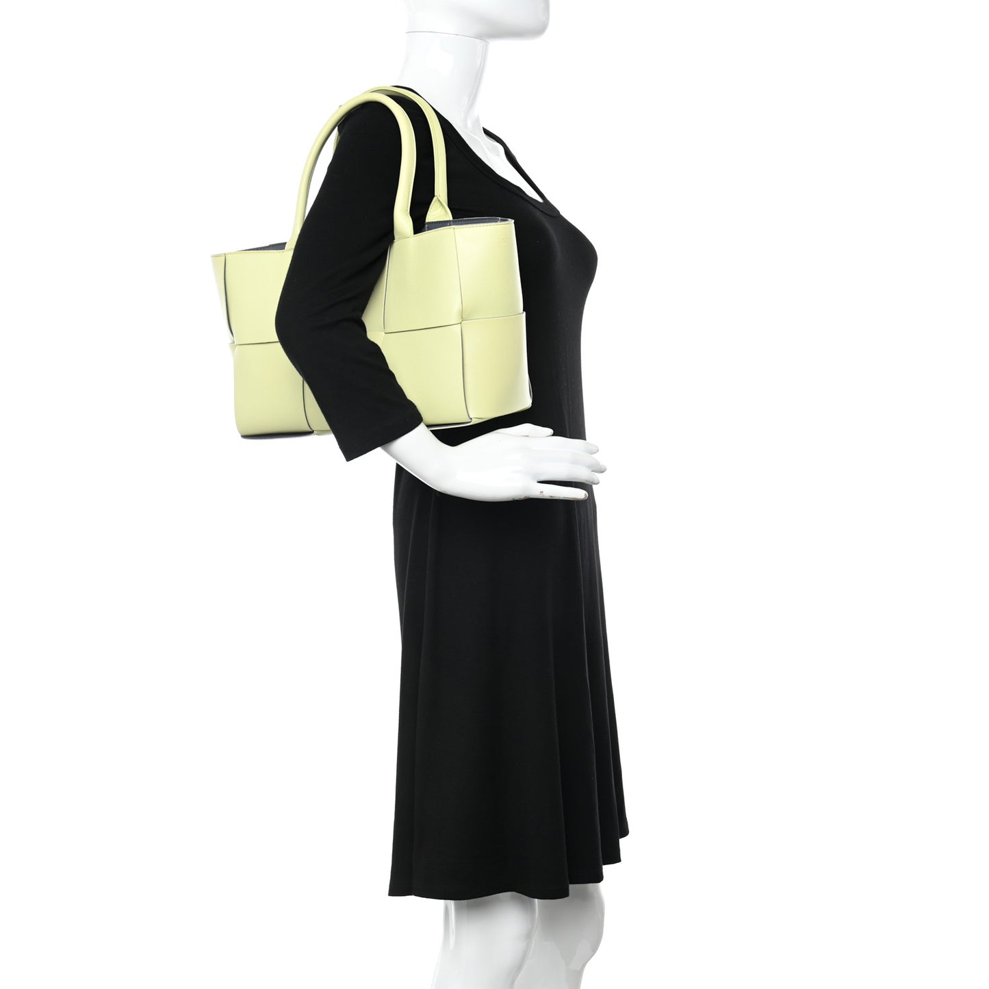 Nappa Maxi Intrecciato Small Arco Tote Lemon