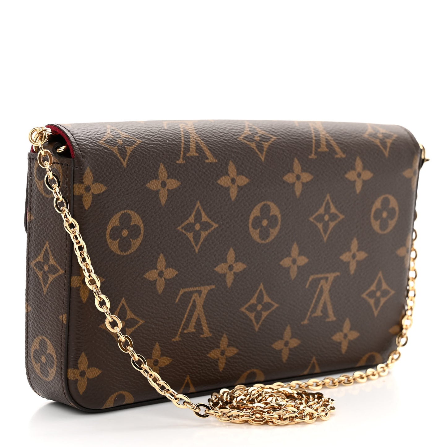 Monogram Pochette Felicie Chain Wallet Fuchsia