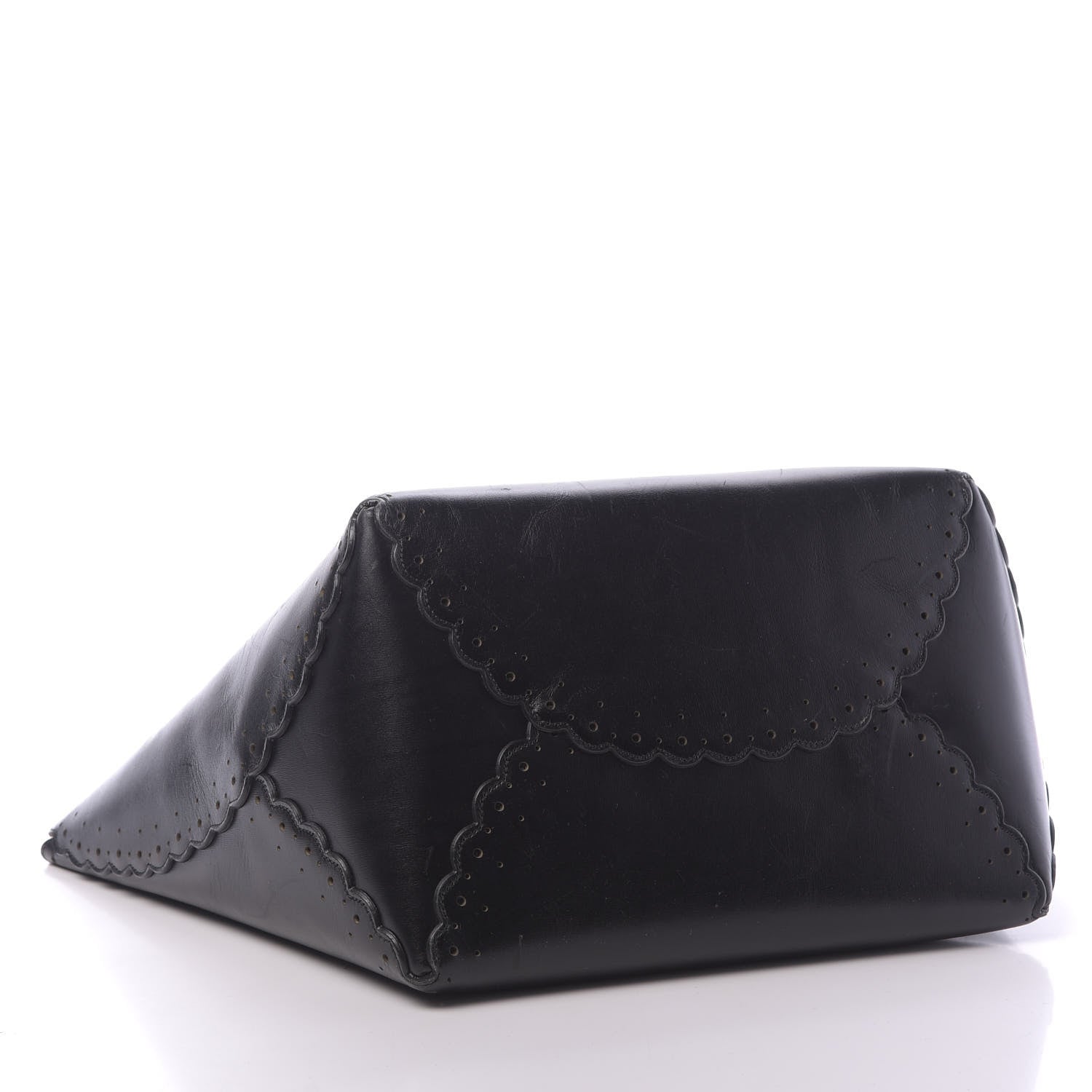 Alaia Calfskin Scalloped Trim Cabas MM Black 4 of 20