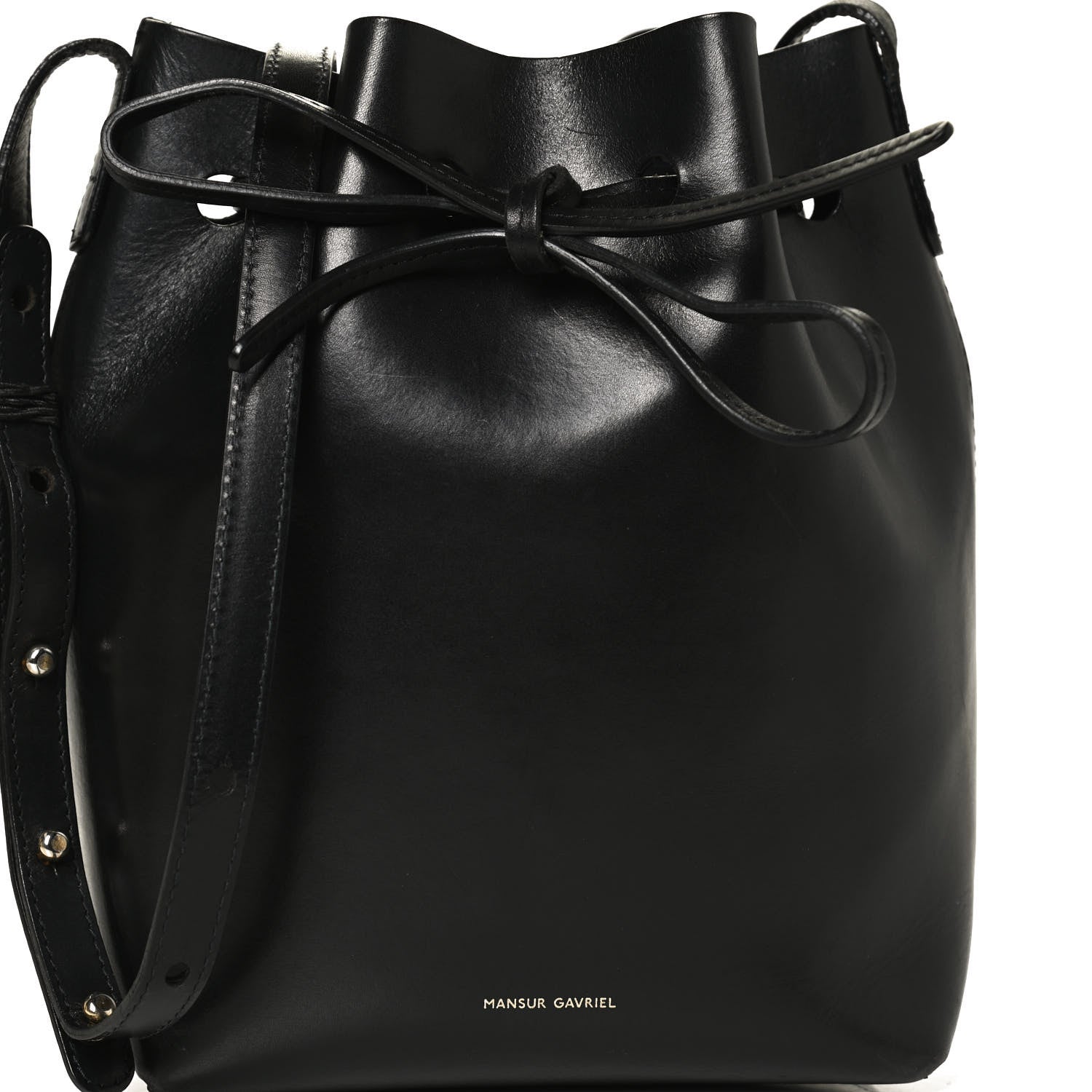 Mansur Gavriel Saffiano Mini Bucket Bag Black 8 of 12