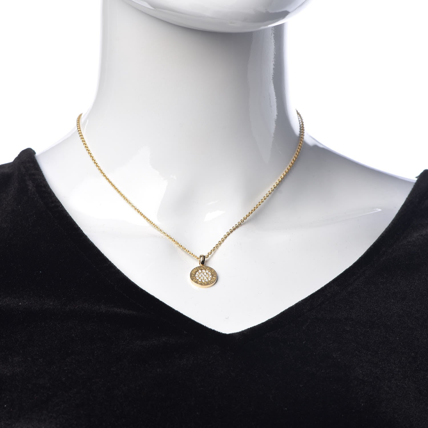 Bulgari 18K Yellow Gold Diamond BVLGARI BVLGARI Pave Pendant Necklace 2 of 10