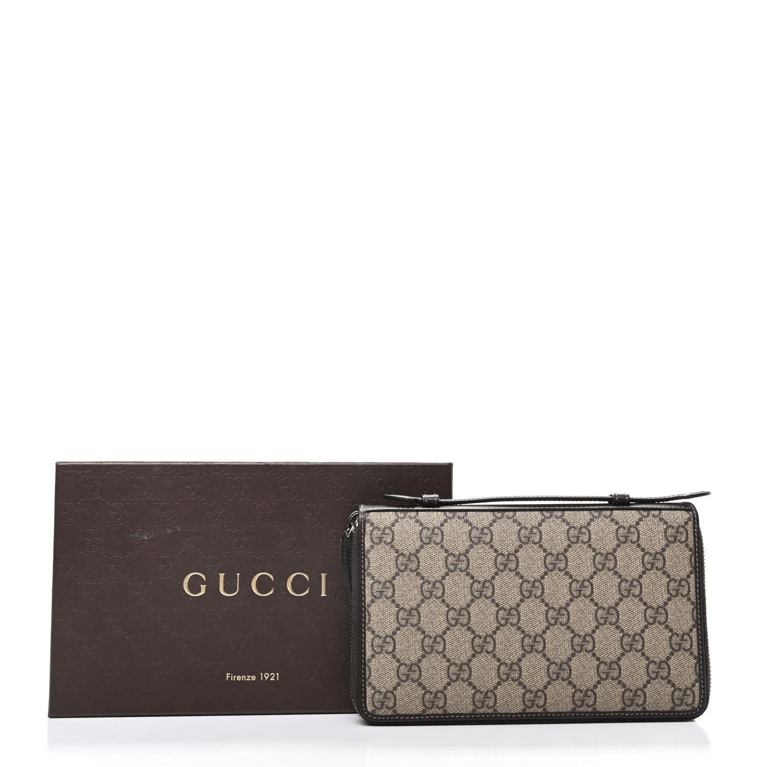 Gucci GG Supreme Monogram Travel Document Case Dark Brown 10 of 10