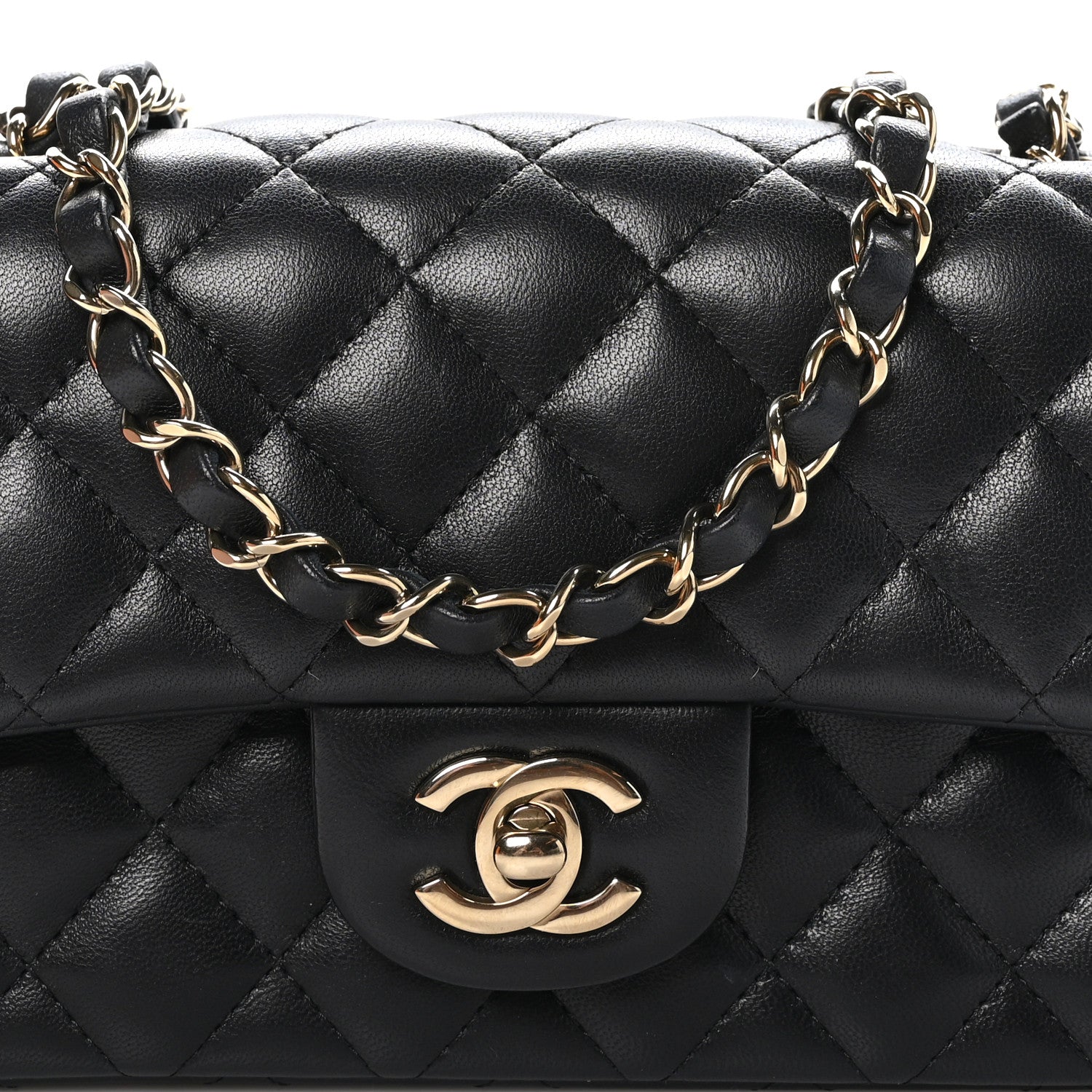 Chanel Lambskin Quilted Mini Rectangular Flap Black 8 of 11