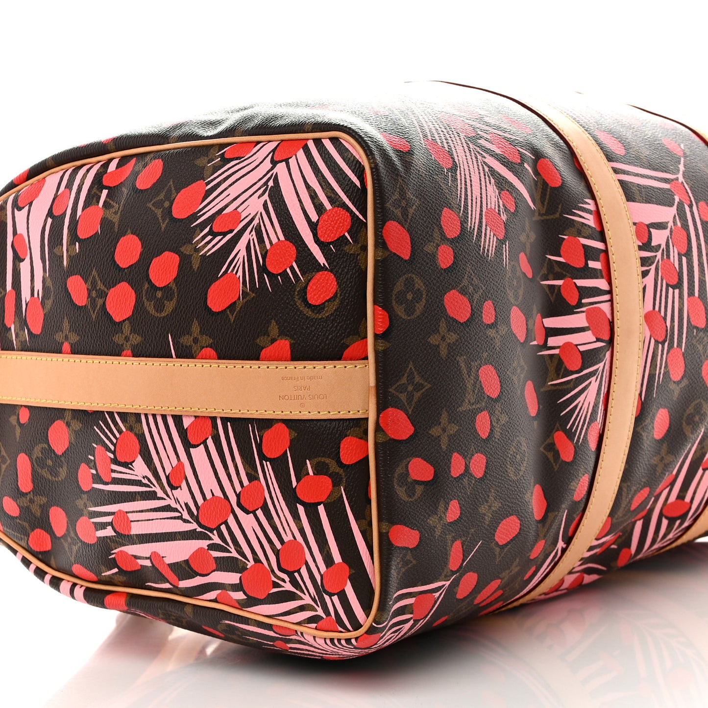 Monogram Jungle Dots Keepall Bandouliere 50 Sugar Pink Poppy