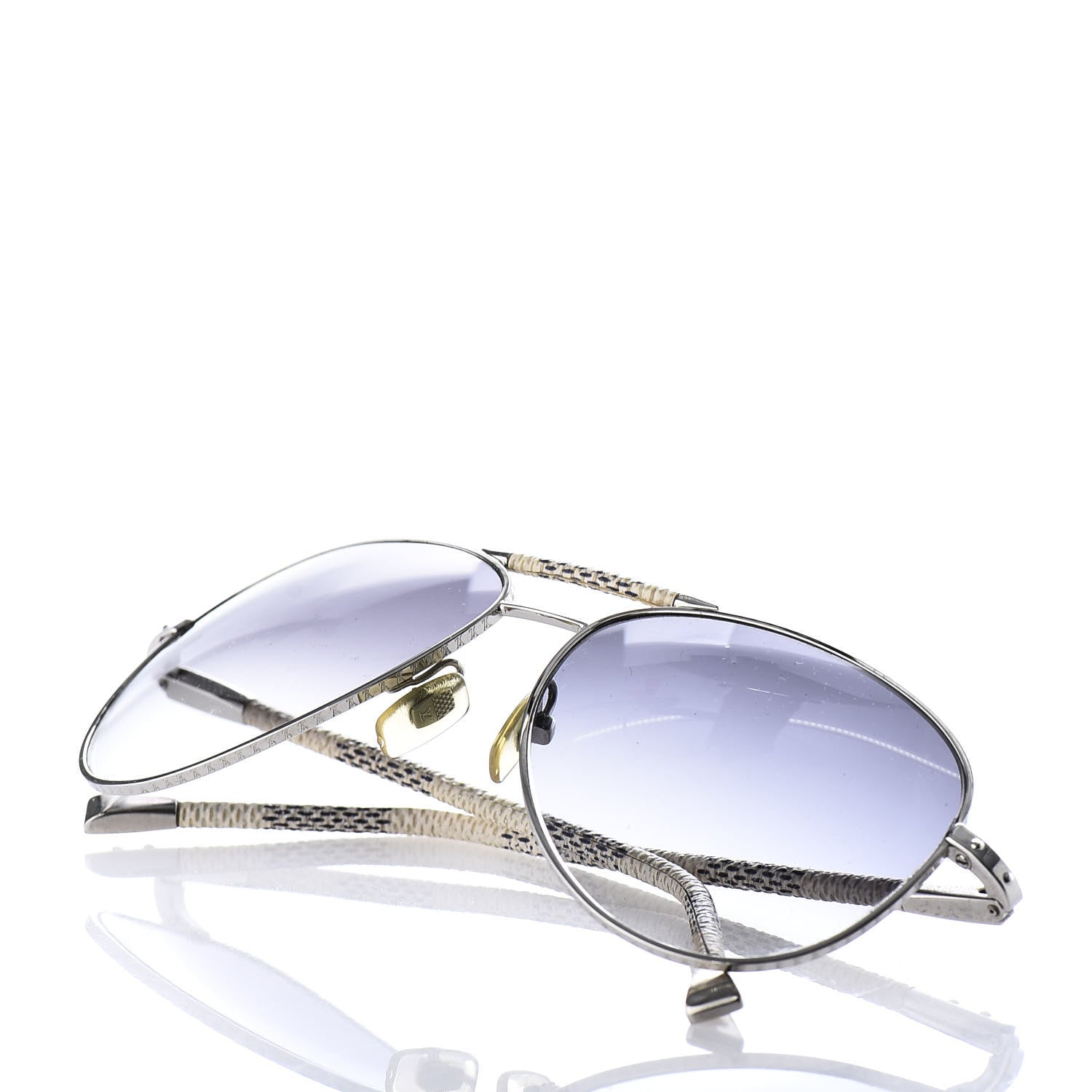 Louis Vuitton Damier Azur Conspiration Pilote Aviator Sunglasses Z0203U 8 of 9
