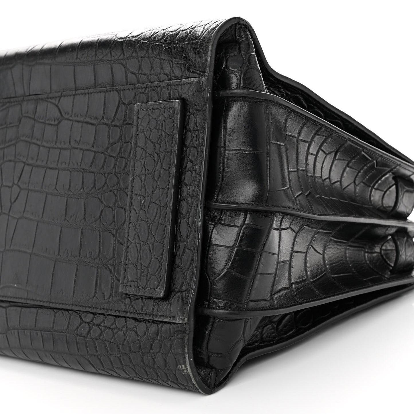 Calfskin Crocodile Embossed Medium Supple Sac de Jour Black