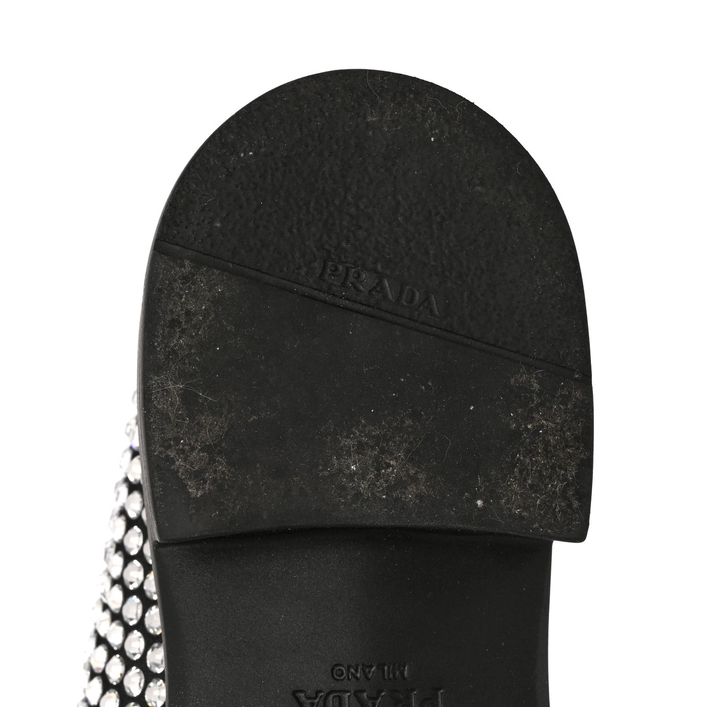 Satin Crystal Metal Triangle Logo 50mm Loafers 35 Cristal