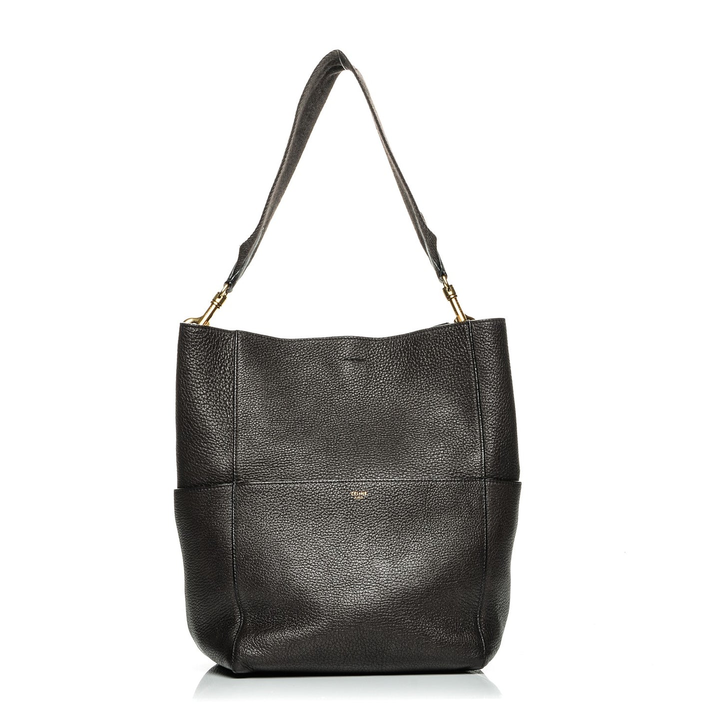 Goatskin Sangle Bucket Bag Dark Taupe