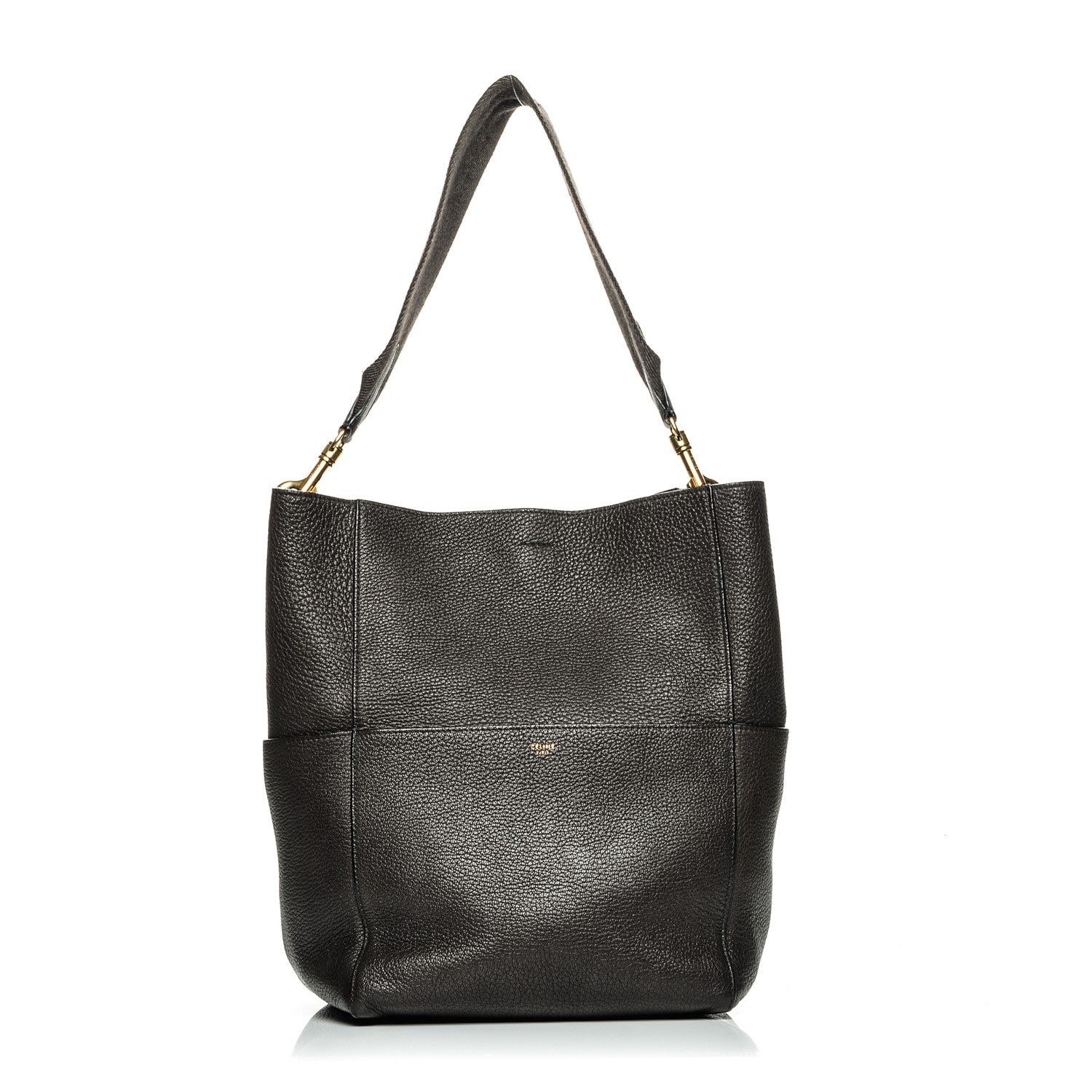 Celine Goatskin Sangle Bucket Bag Dark Taupe 1 of 6