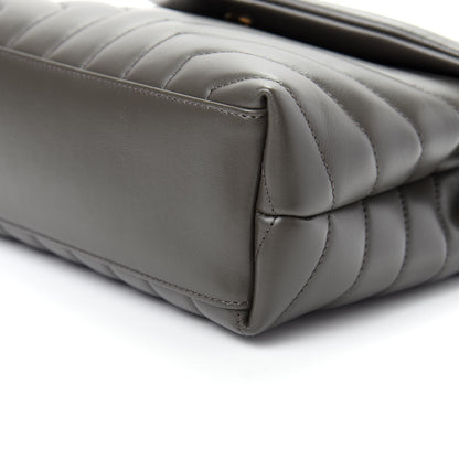 Saint Laurent Calfskin Y Quilted Monogram Small Loulou Chain Satchel Pebble 7 of 9