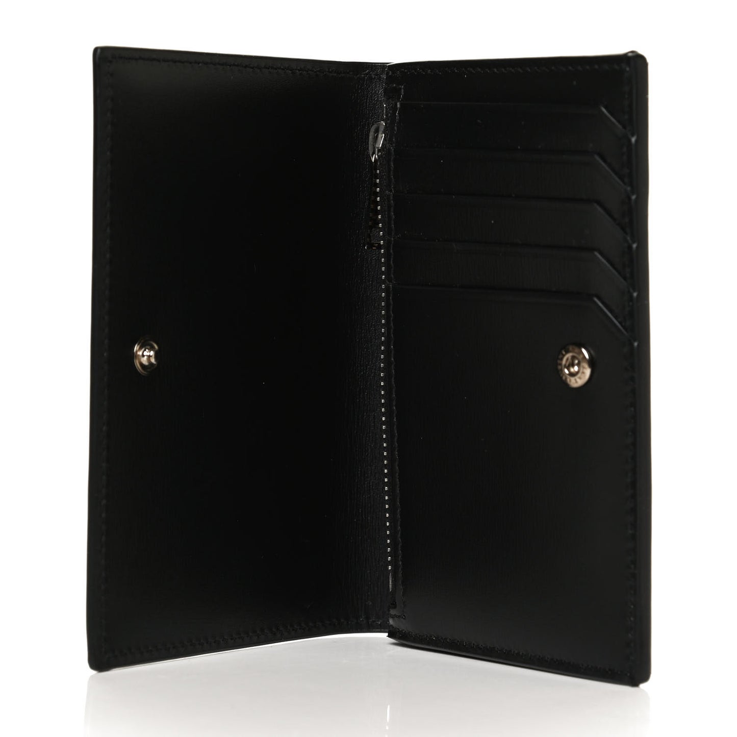 Calfskin Fragments Flap Wallet Black