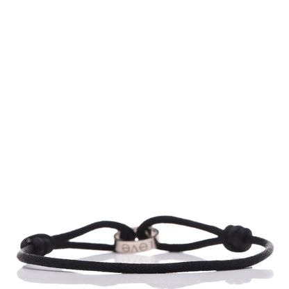 Cartier 18K White Gold Charity LOVE Adjustable Cord Bracelet Black 3 of 14