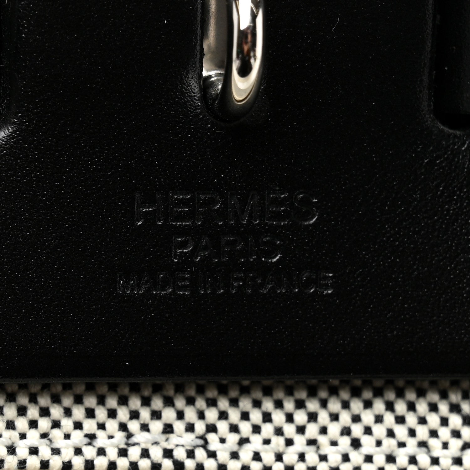 Hermes H Plume Canvas Vache Hunter Circuit Rider Hobnailed Herbag Zip Retourne 31 PM Black Ecru 7 of 11