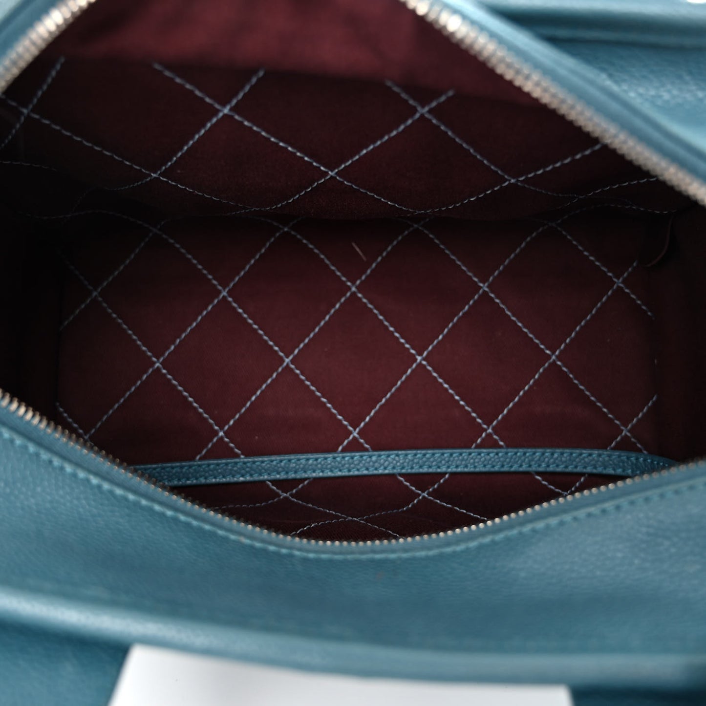 Caviar Quilted Small Deauville Bowling Bag Blue