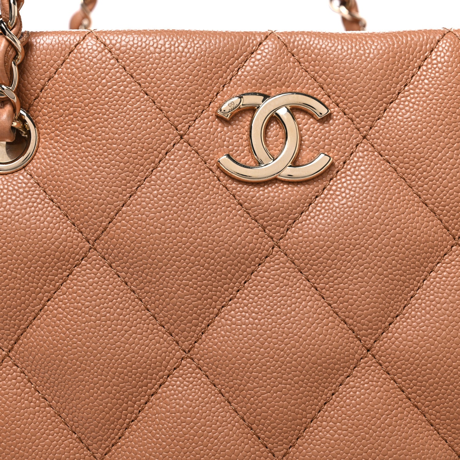 Chanel Caviar Quilted Large Shopping Tote Dark Beige 9 of 12