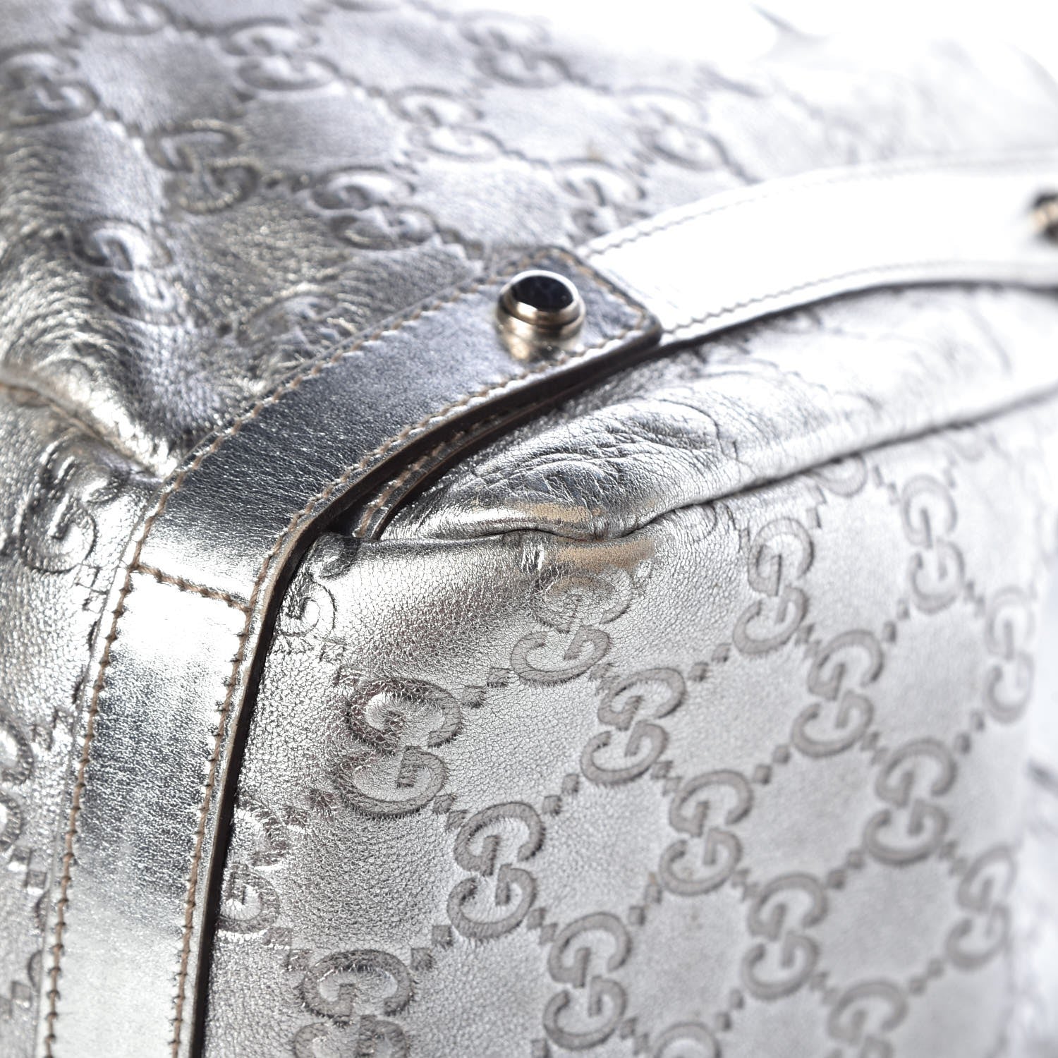 Gucci Guccissima Medium Abbey Shoulder Bag Silver 9 of 13