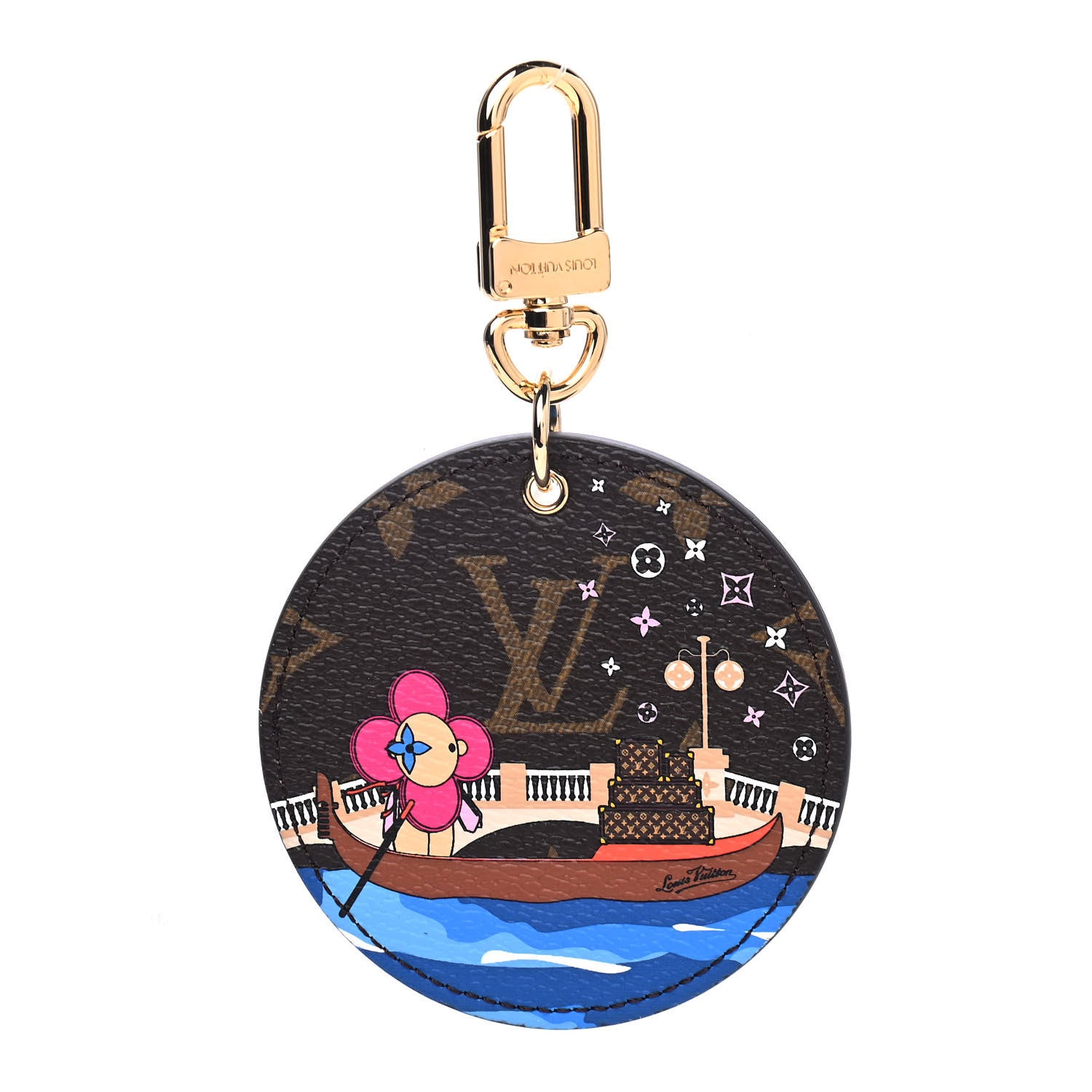 Louis Vuitton Monogram 2019 Christmas Animation Venice Bag Charm Key Ring Blue 1 of 3