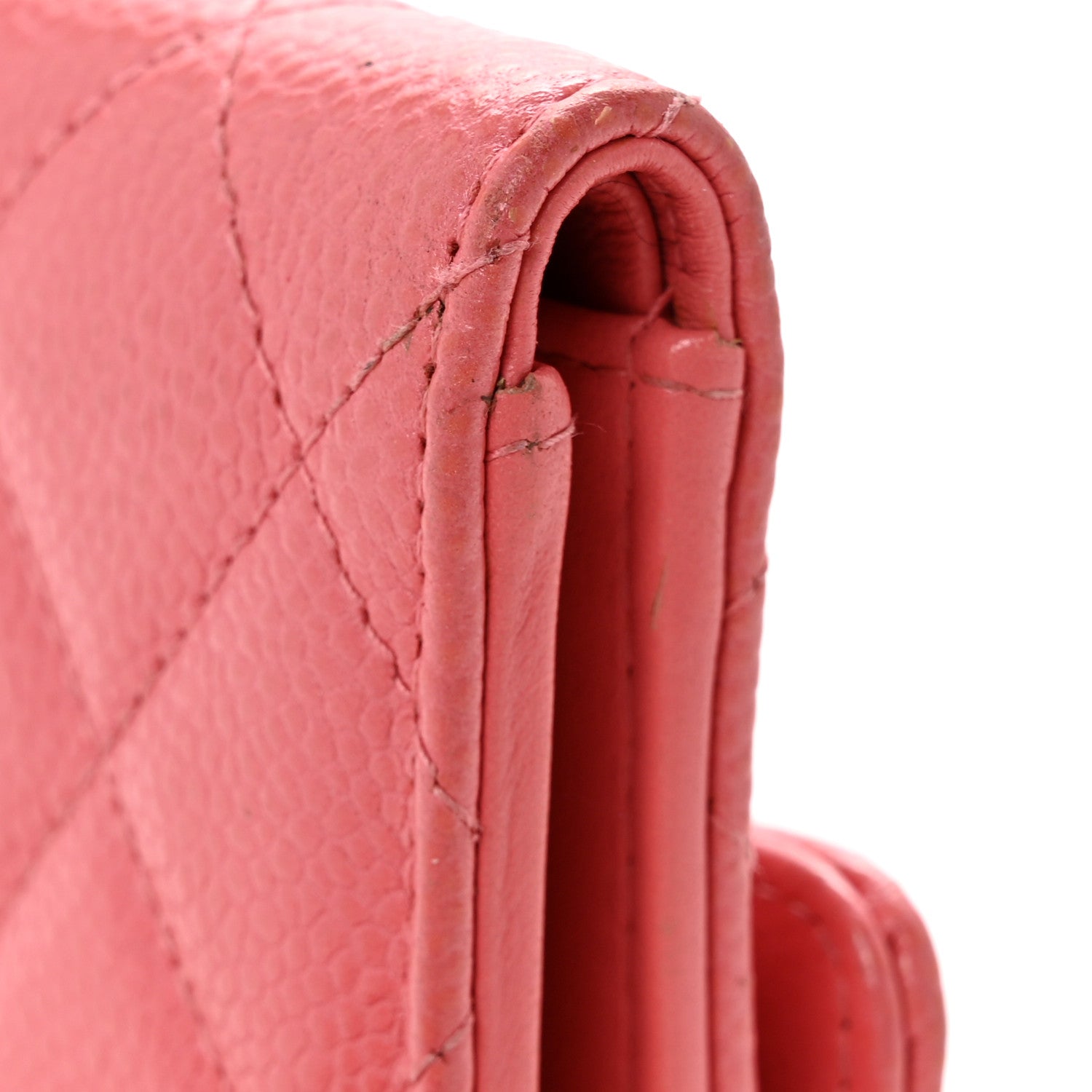 Chanel Metallic Caviar Quilted Medium Flap Wallet Pink 10 of 12