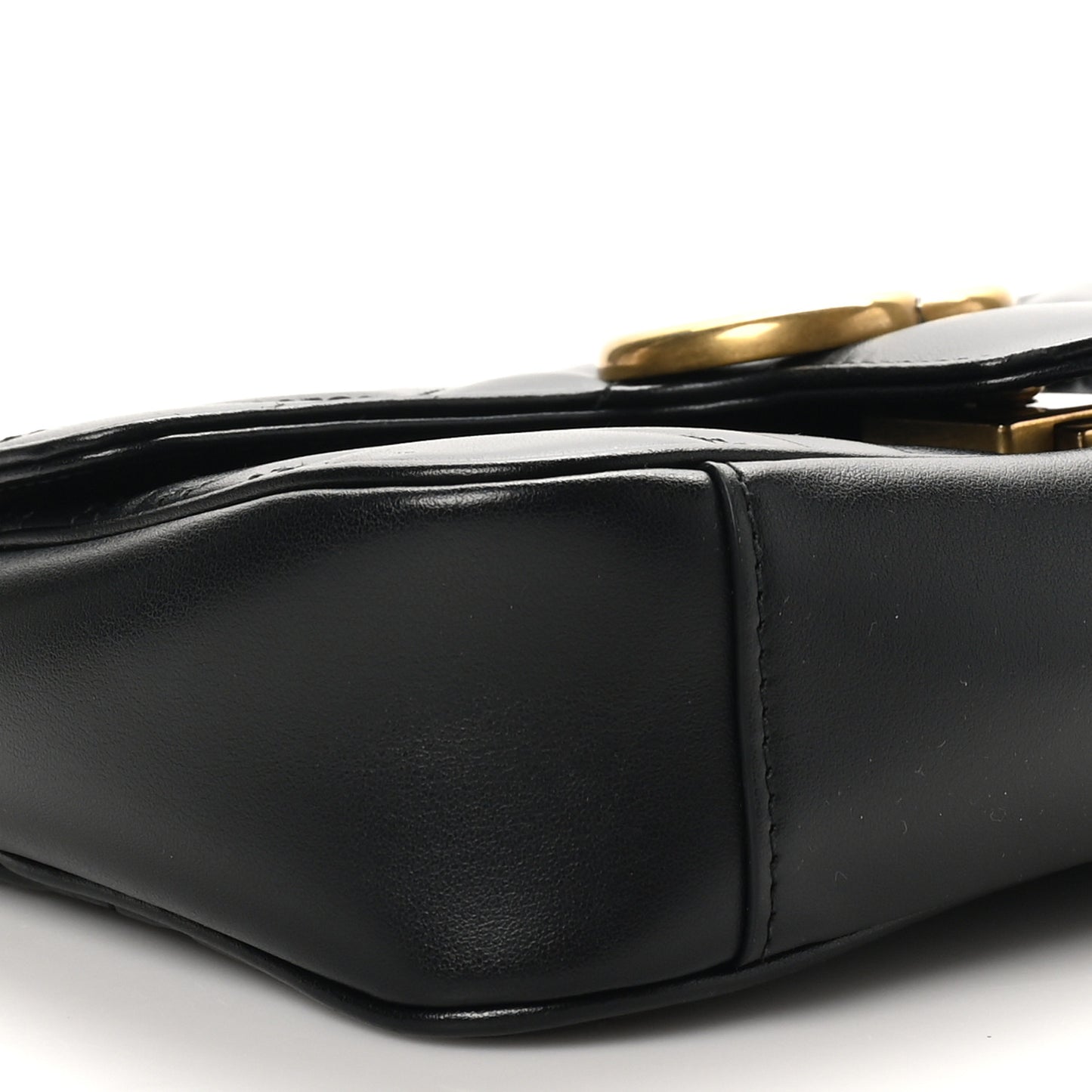Calfskin Matelasse Mini GG Marmont Shoulder Bag Black