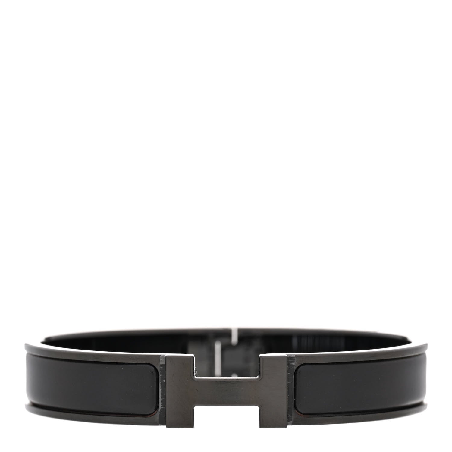 Hermes Matte Enamel Narrow Clic Clac HH Bracelet T5 So Black 1 of 5