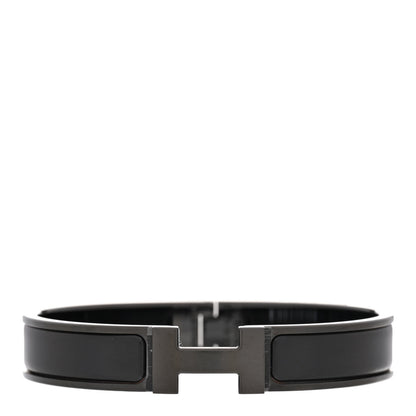 Hermes Matte Enamel Narrow Clic Clac HH Bracelet T5 So Black 1 of 5