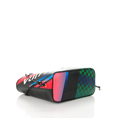 Louis Vuitton Damier Race Neverfull MM Noir Rouge 5 of 8