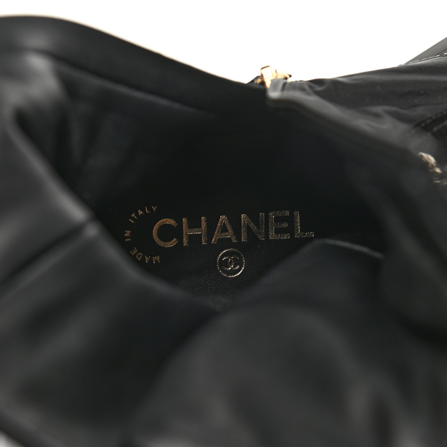 Chanel Nylon Suede Patent Calfskin Mens CC Lace Up Boots 42 Black 6 of 7