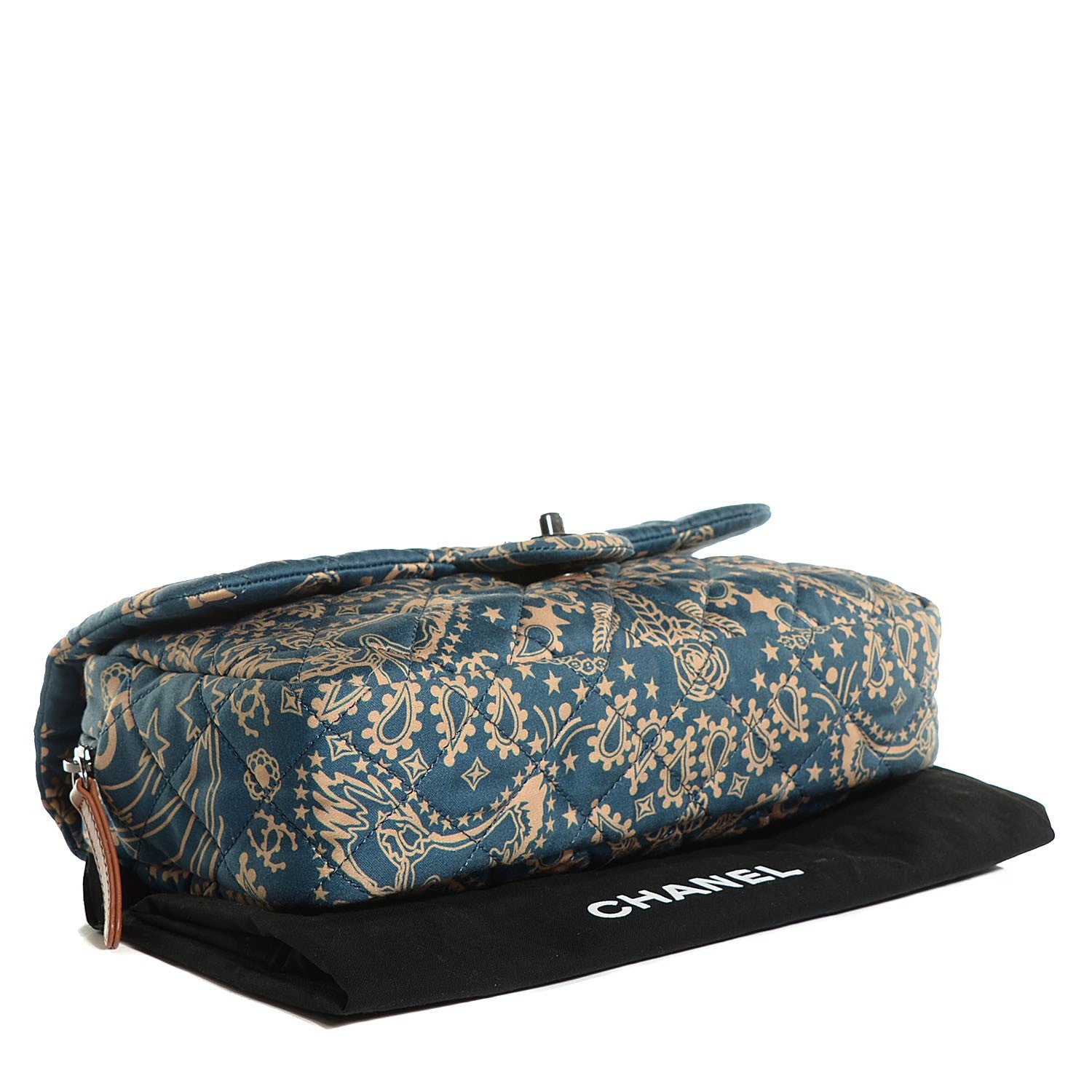 Chanel Cotton Quilted Paris Dallas Medium Bandana Flap Blue 4 of 8
