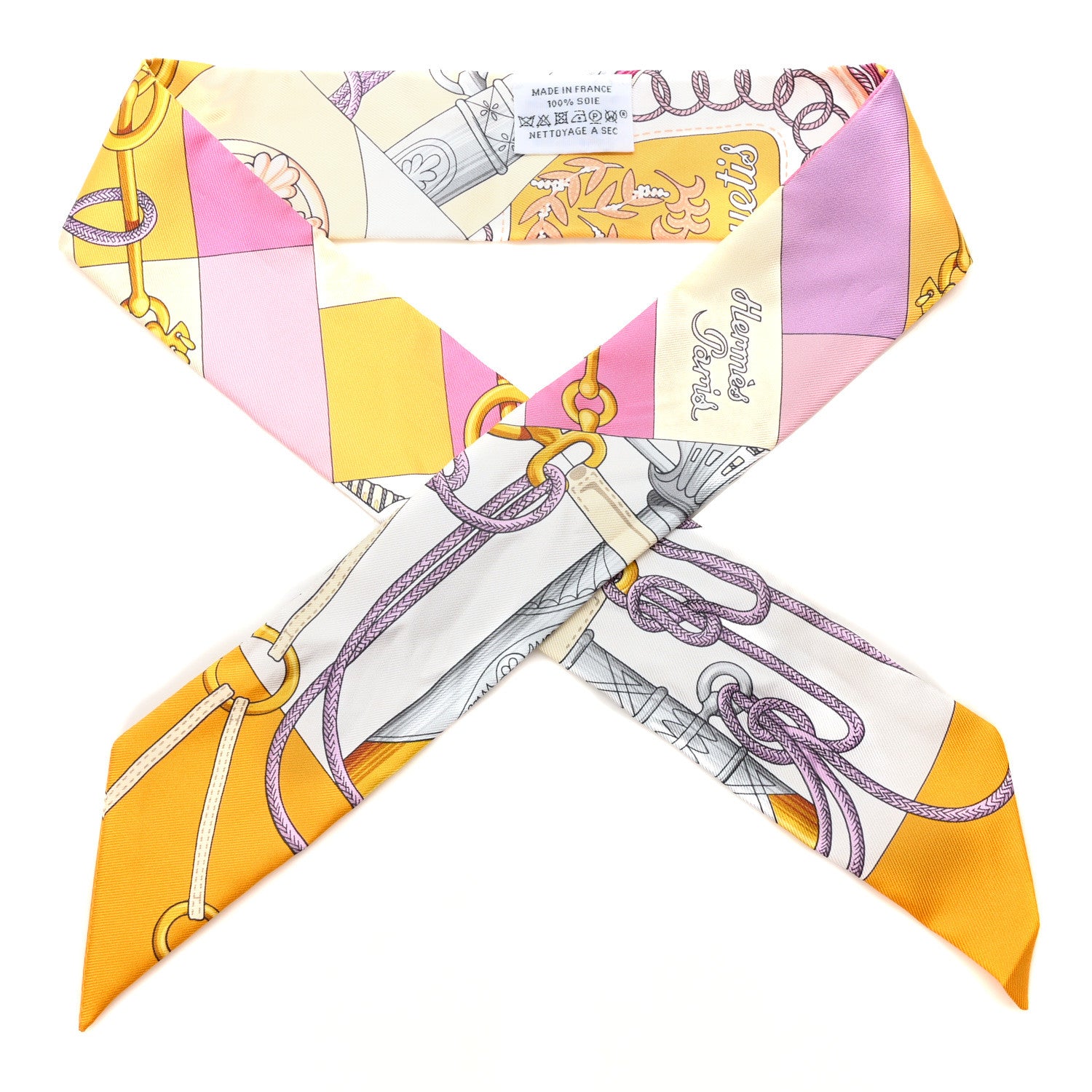 Hermes Silk Cliquetis Twilly Bouton D'Or Mauve 1 of 4