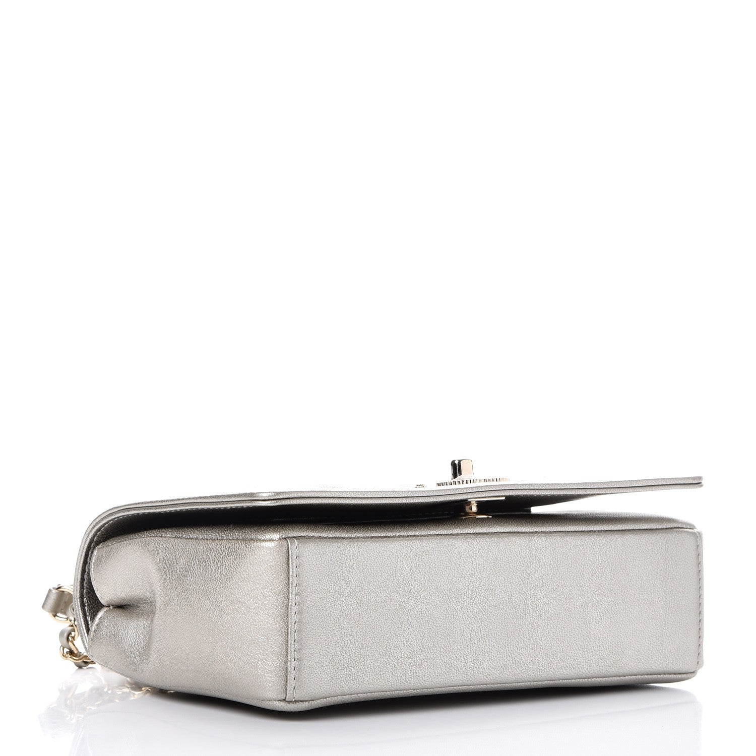 Chanel Metallic Sheepskin Chevron Quilted Small Vintage Mademoiselle Flap Light Gold 4 of 8