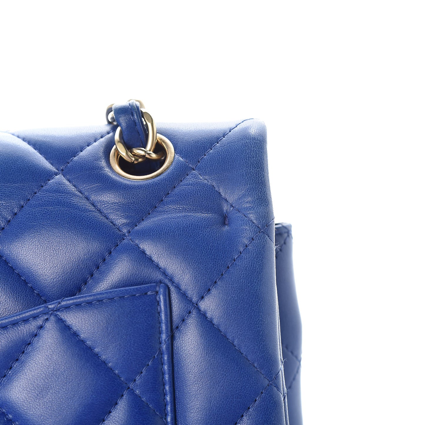 Lambskin Quilted Maxi Double Flap Blue