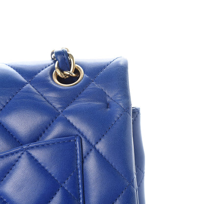 Chanel Lambskin Quilted Maxi Double Flap Blue 18 of 19