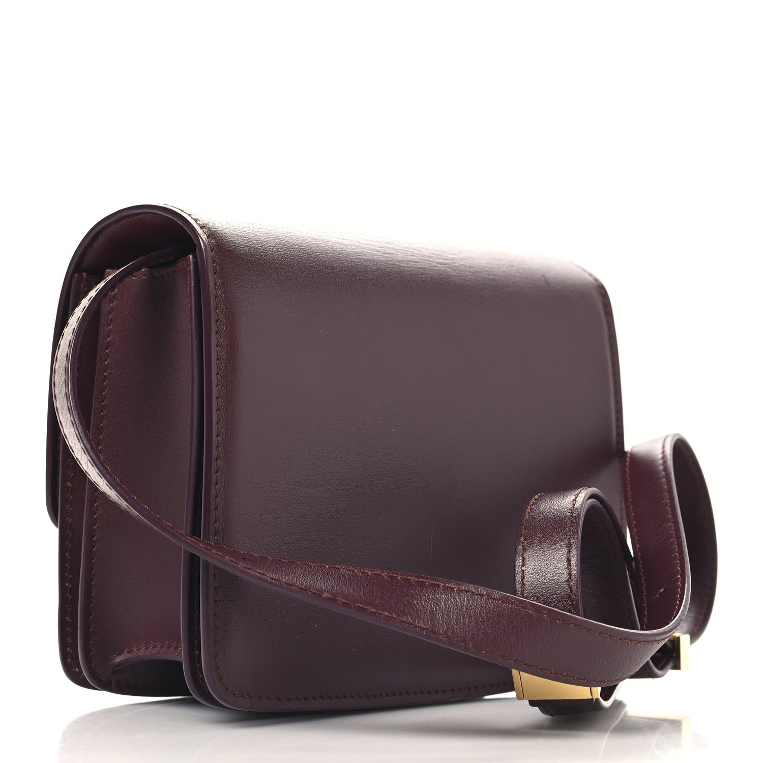 Celine Box Calfskin Small Classic Box Flap Bag Burgundy 3 of 10